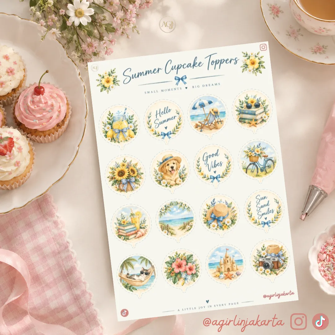 Summer Cupcake Toppers