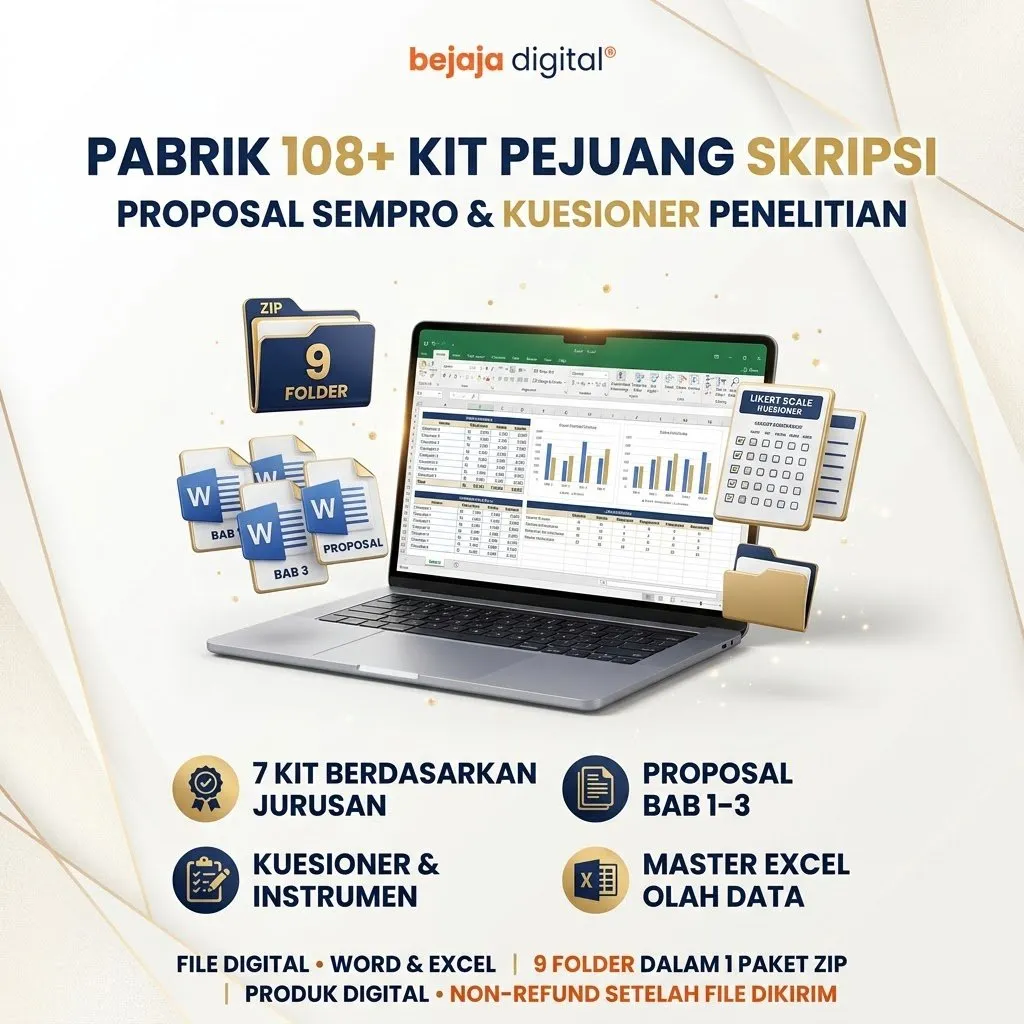 PAKET 108+ KIT PEJUANG SKRIPSI, PROPOSAL SEMPRO & KUESIONER PENELITIAN