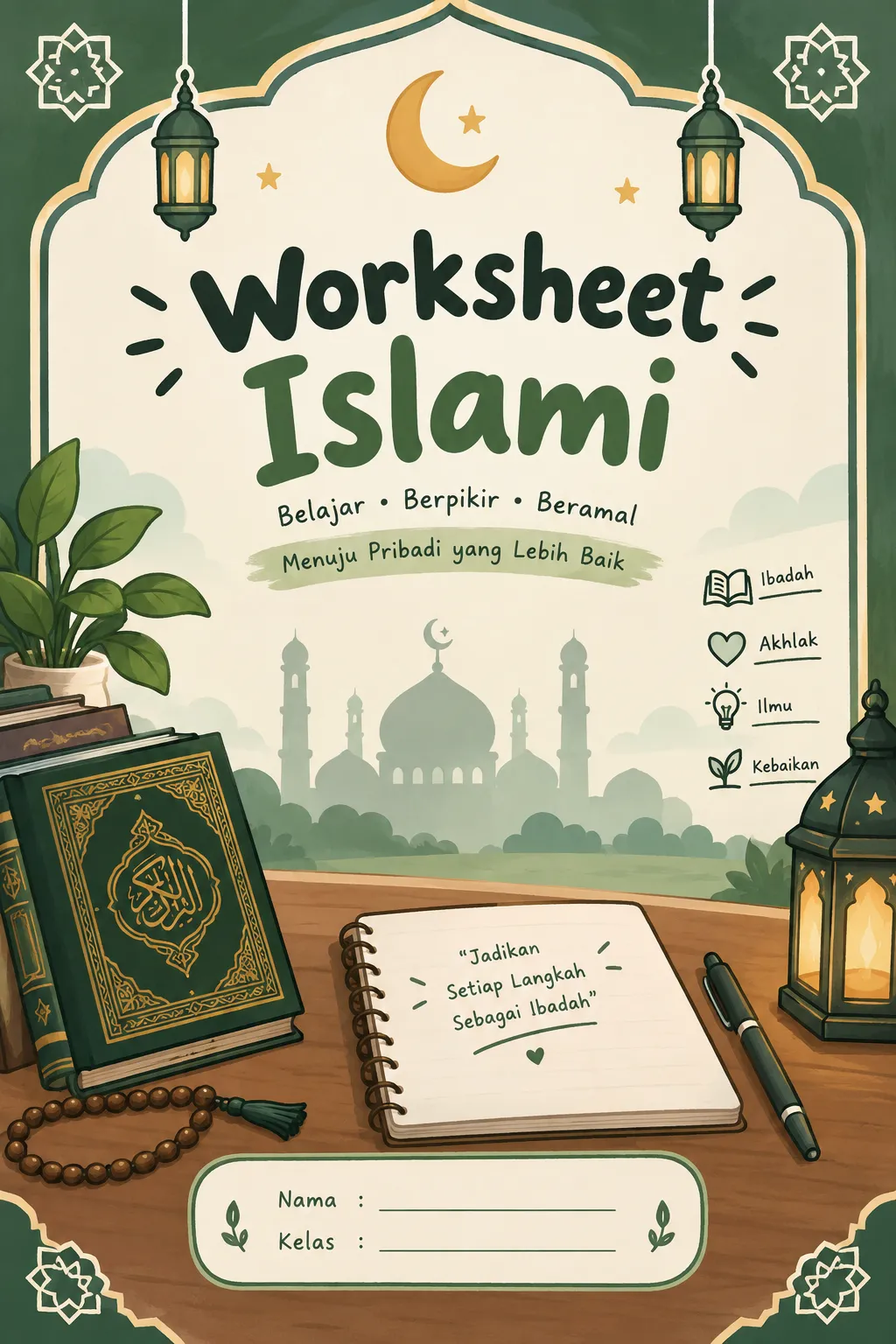 Worksheet Islami Anak TK & SD: Belajar Asyik Cuma 10rb