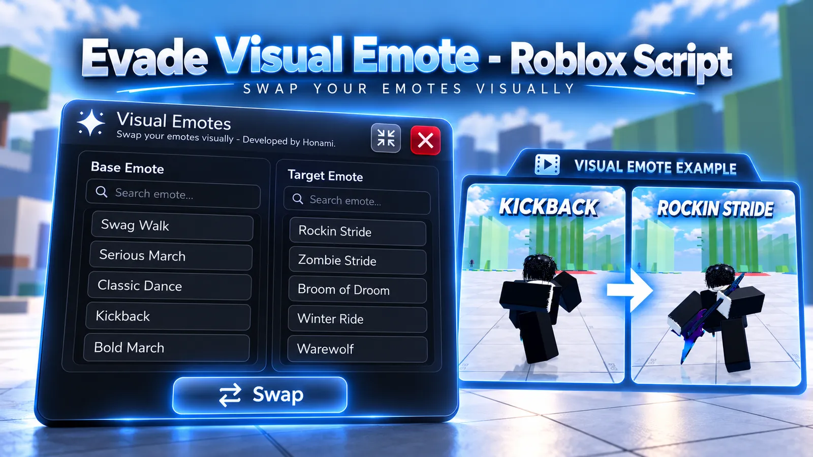 Evade Visual Emotes - Roblox Script