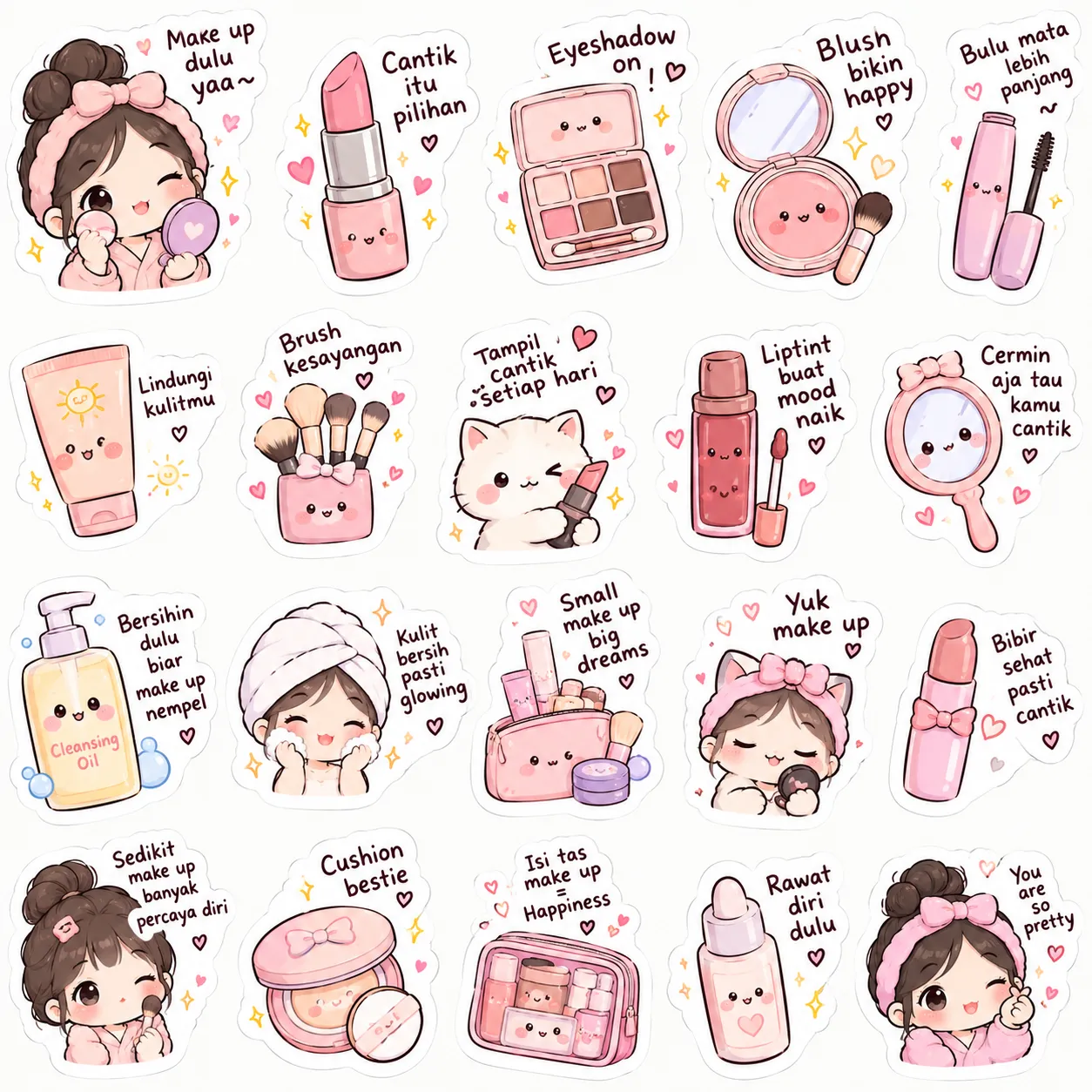 Stiker Makeup Imut Digital - Bikin Foto & Story Auto Gemas!