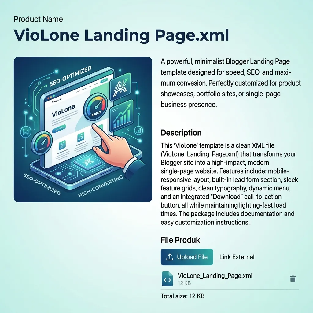 Template Blogger Landing Page Template (XML)